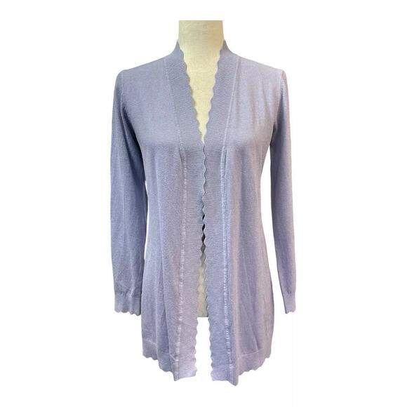 3059 NWT Evolution by Cyrus Women Cardigan Soft Open Scallop Front Stitch Fix - Picture 2 of 2